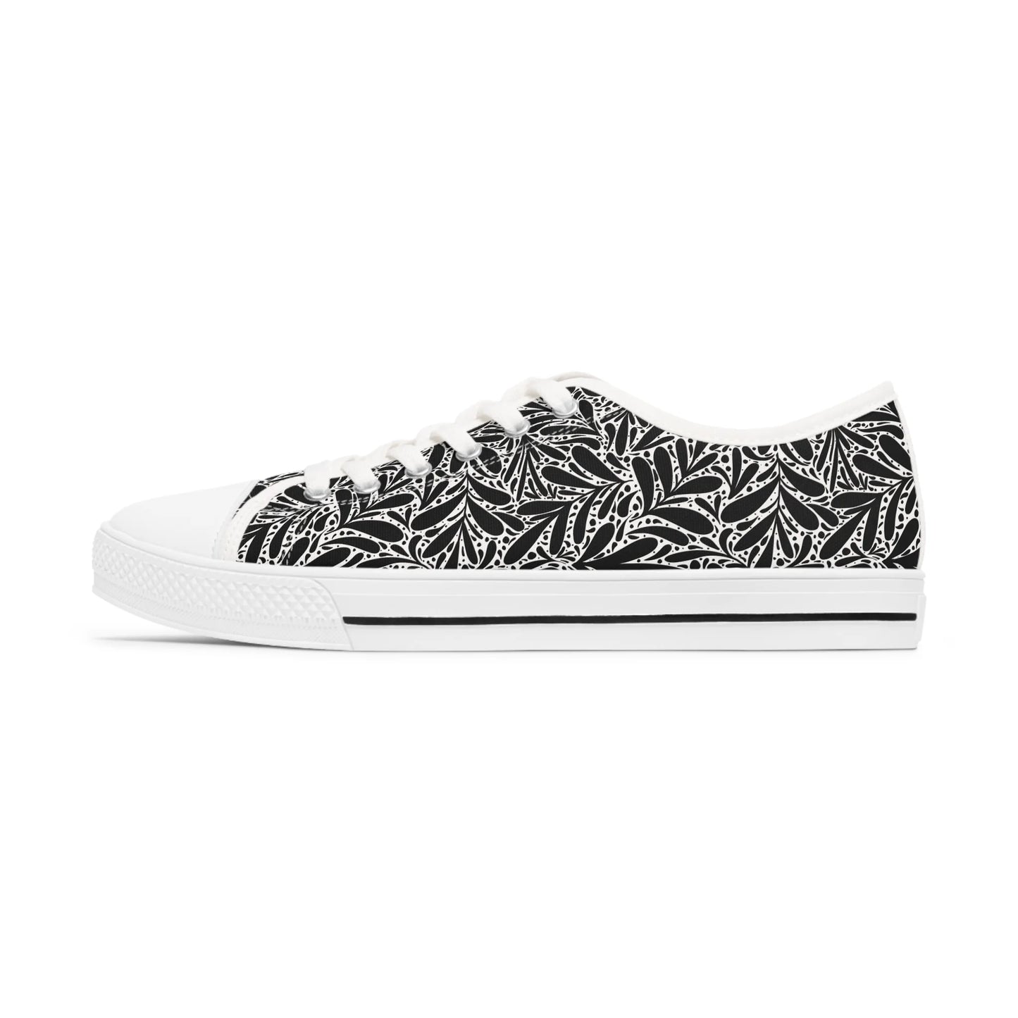 Black Leafy Luxury Low Top Sneakers