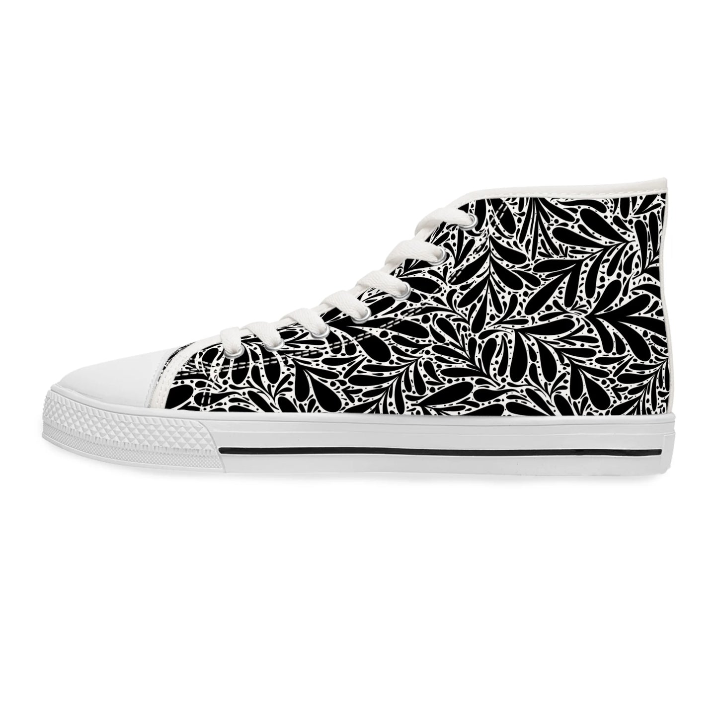 Black Leafy Luxury High Top Sneakers