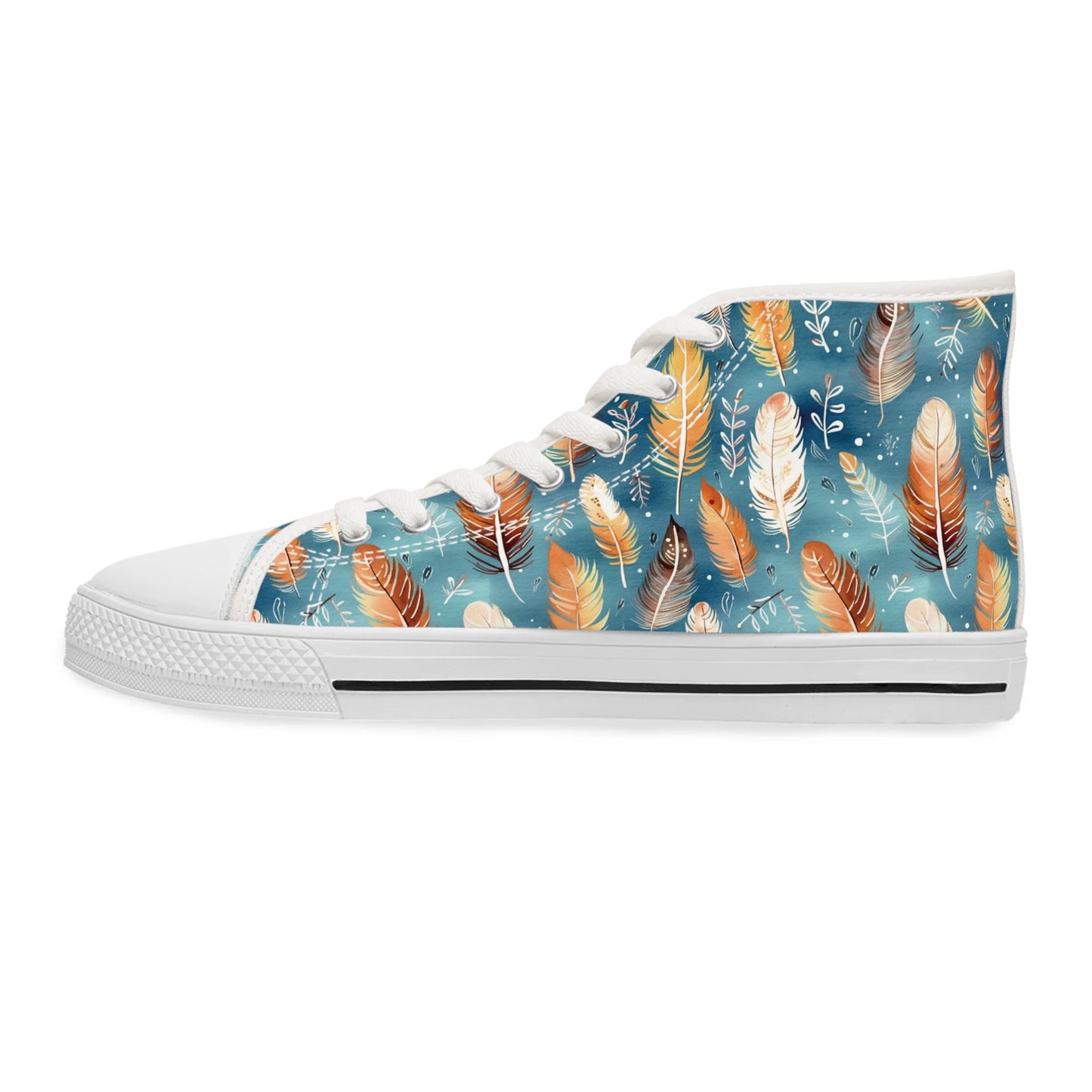 Blue & Orange Feather's Tale High Top Sneakers