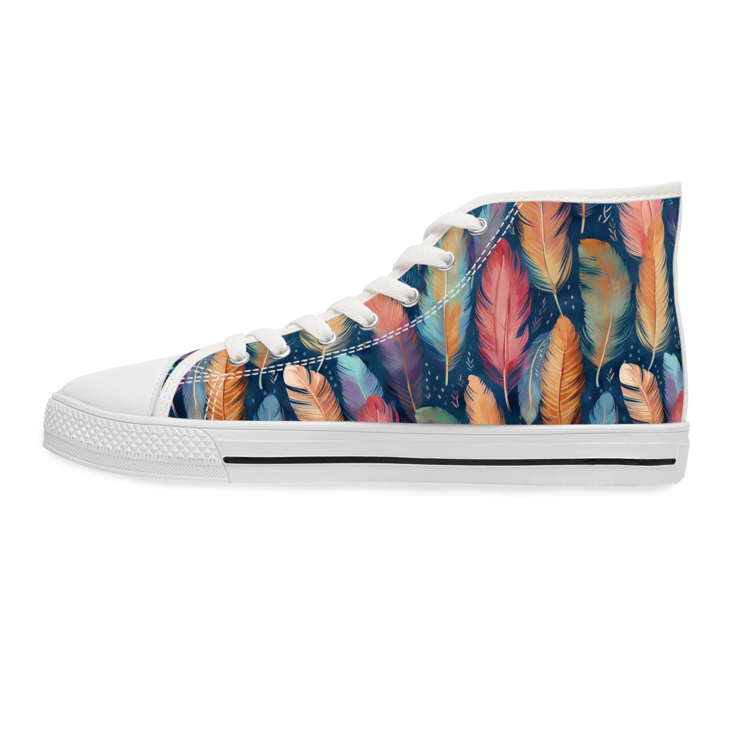 Dance of Wild Birds' Feathers High Top Sneakers