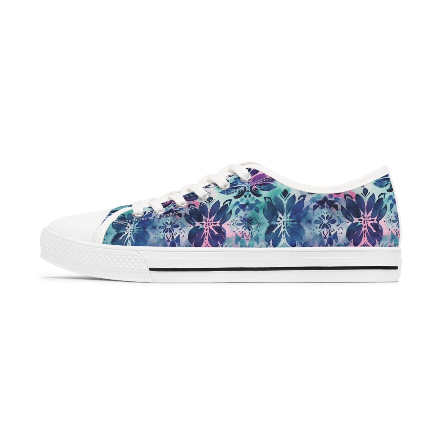 Blue Floral Boho Dream Low Top Sneakers