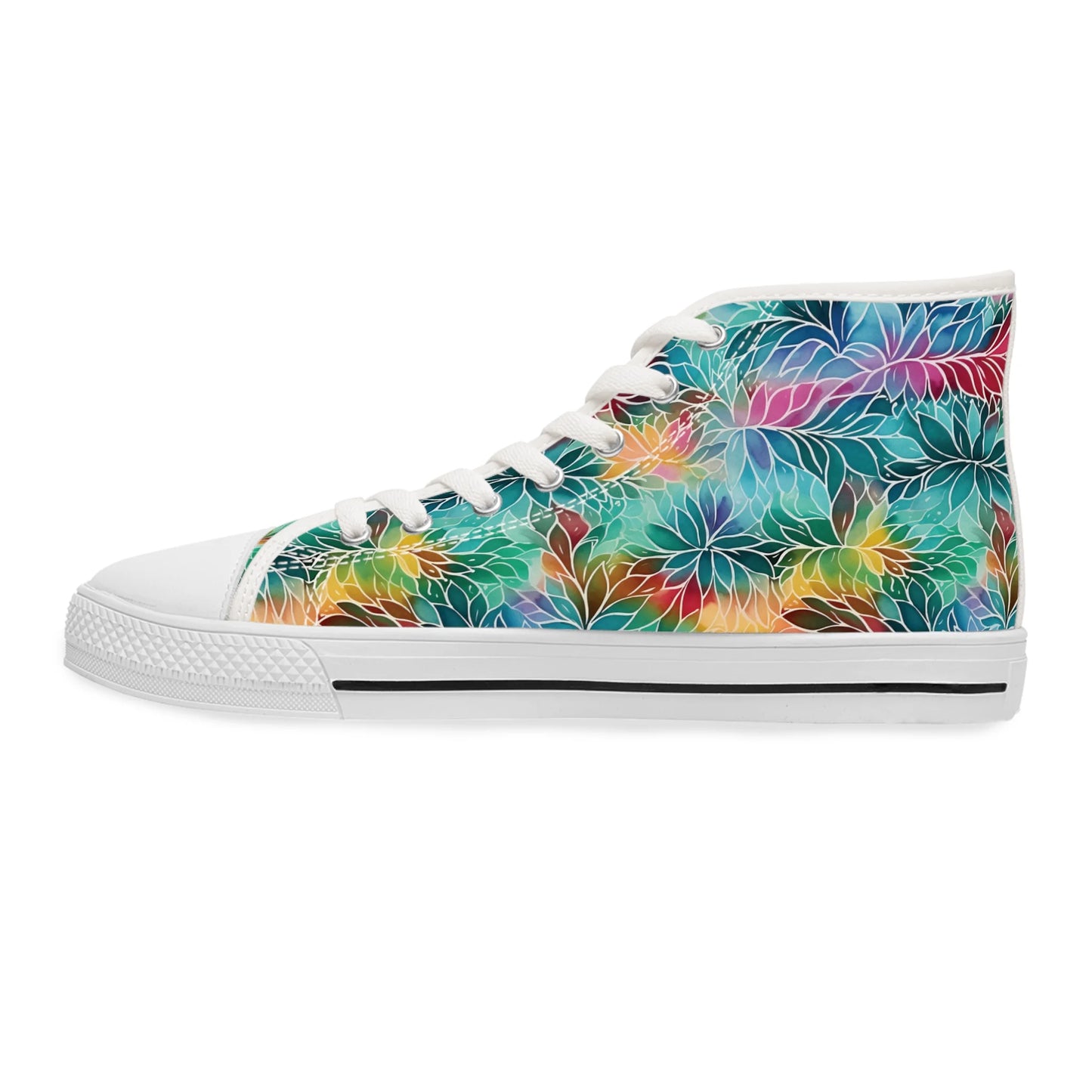 Rainbow Boho Flowers High Top Sneakers