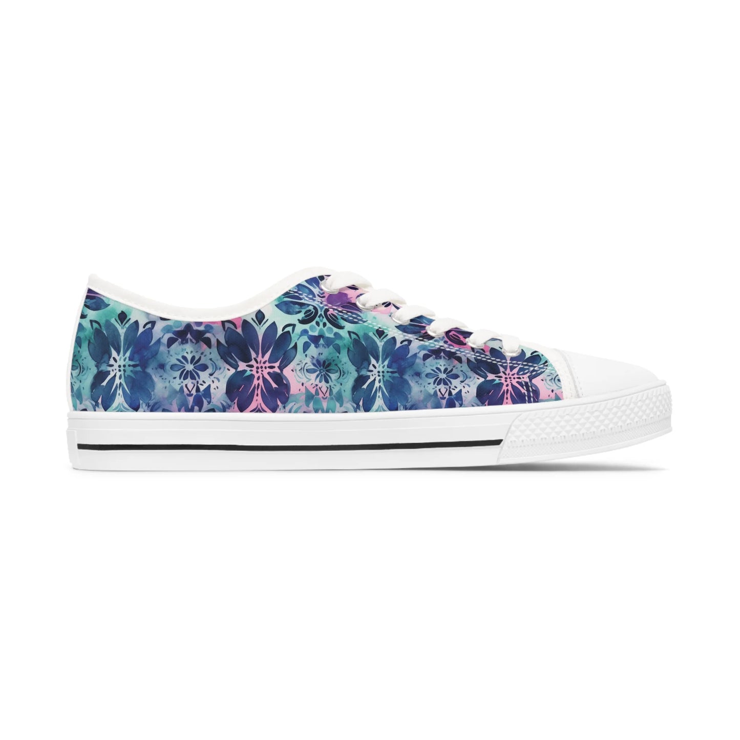 Blue Floral Boho Dream Low Top Sneakers