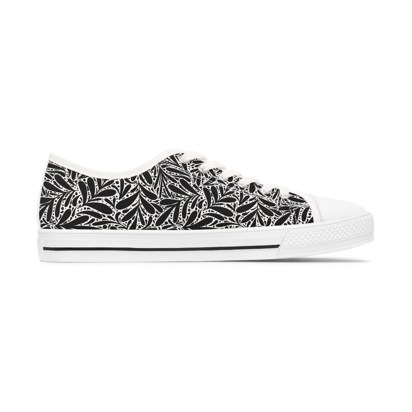 Black Leafy Luxury Low Top Sneakers