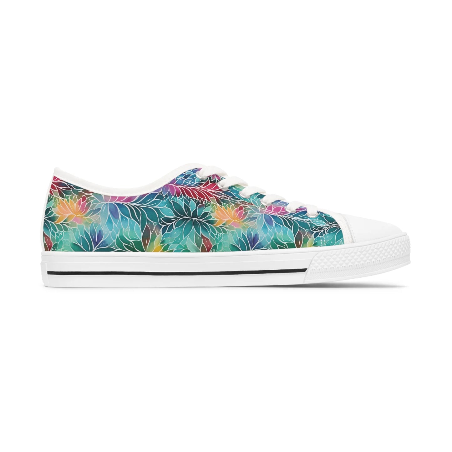 Rainbow Boho Flowers Low Top Sneakers