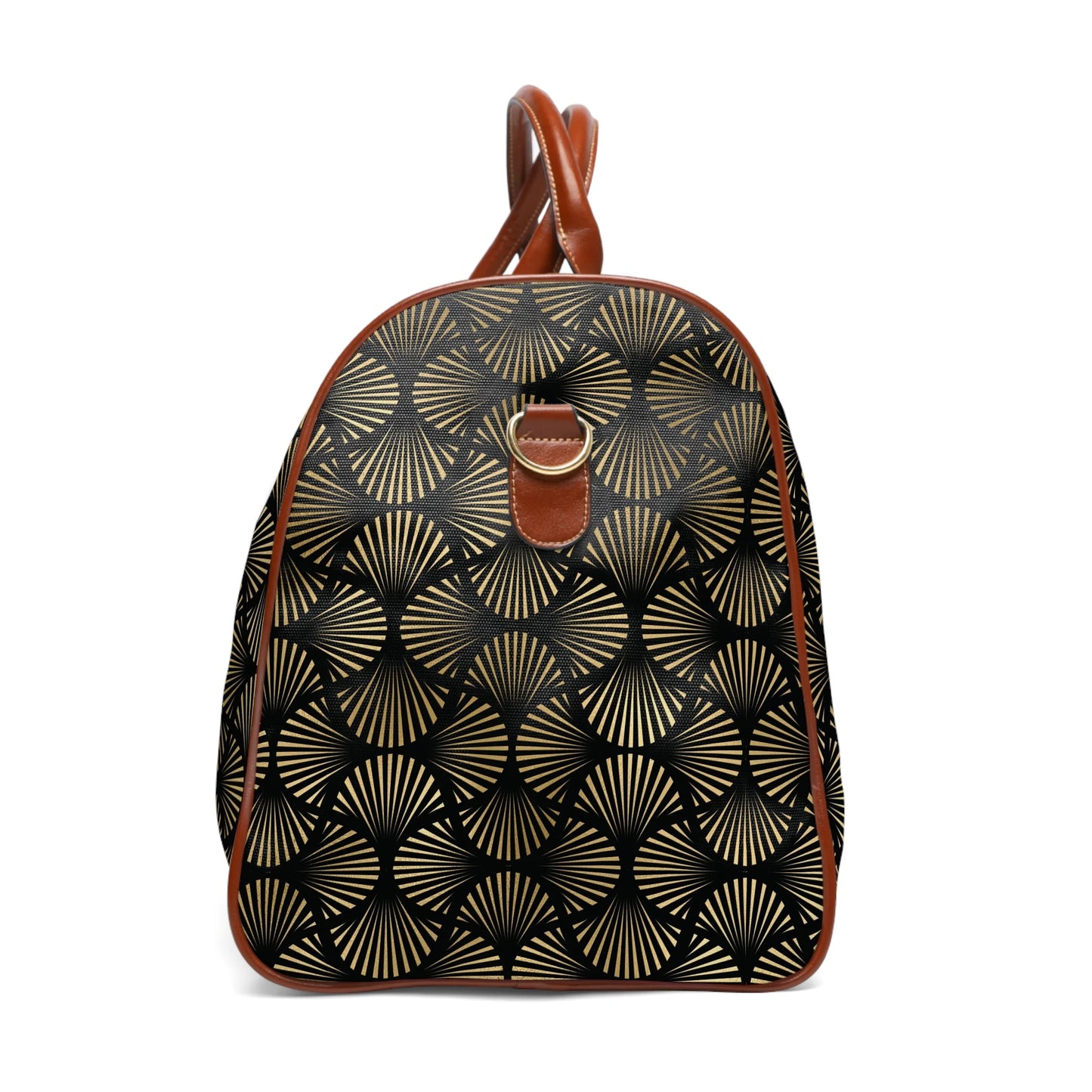 Black And Gold Art Deco Flower Reflections Travel Bag