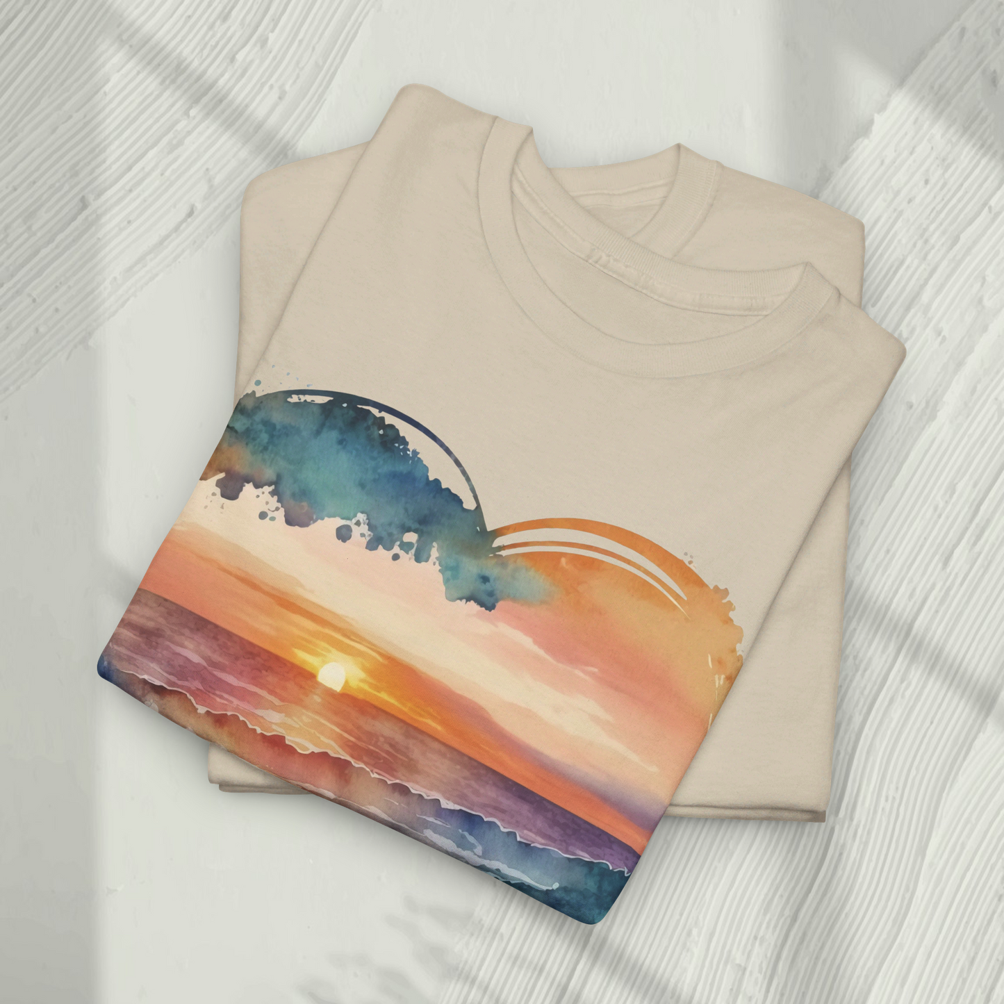 Sunset on the Beach Woman Heavy Cotton T-shirt