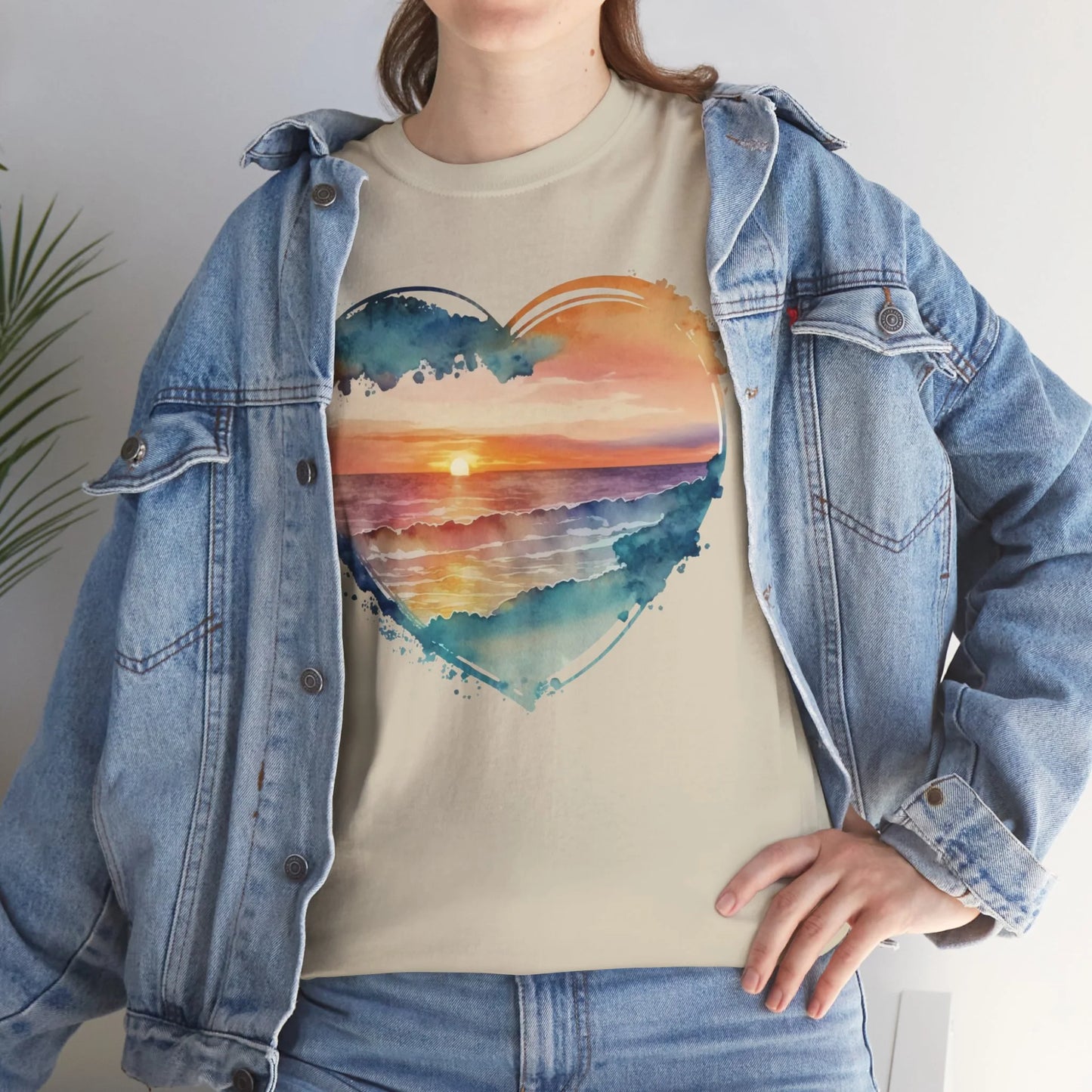 Sunset on the Beach Woman Heavy Cotton T-shirt