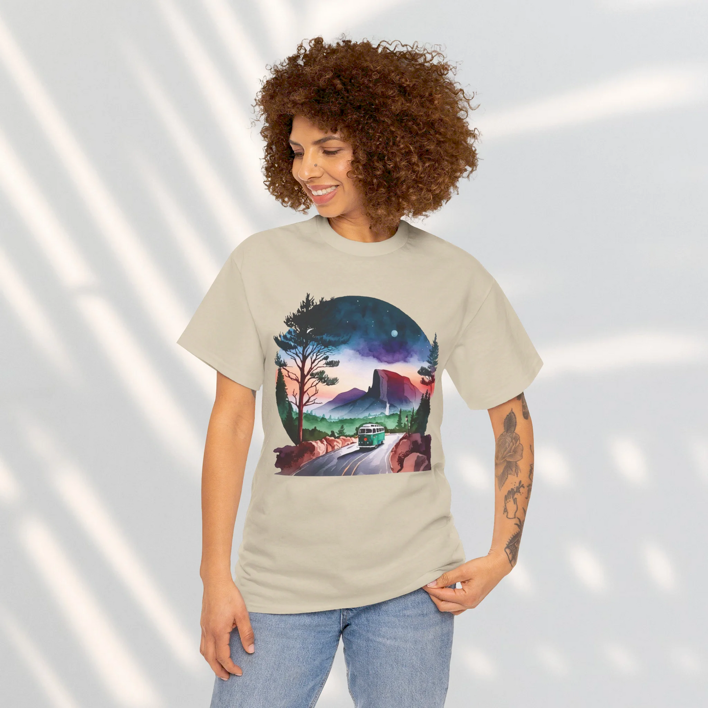 Misty Morning Trails Woman Heavy Cotton T-shirt