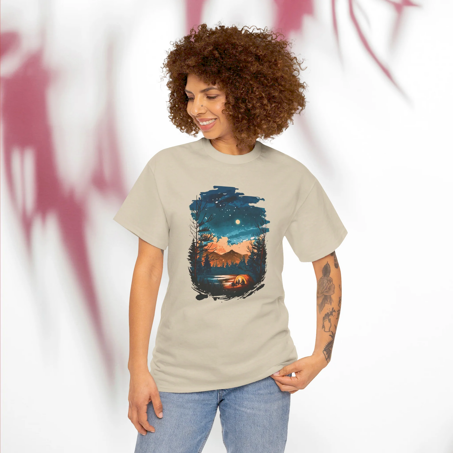 Lost in Nature's Embrace Woman Heavy Cotton T-shirt