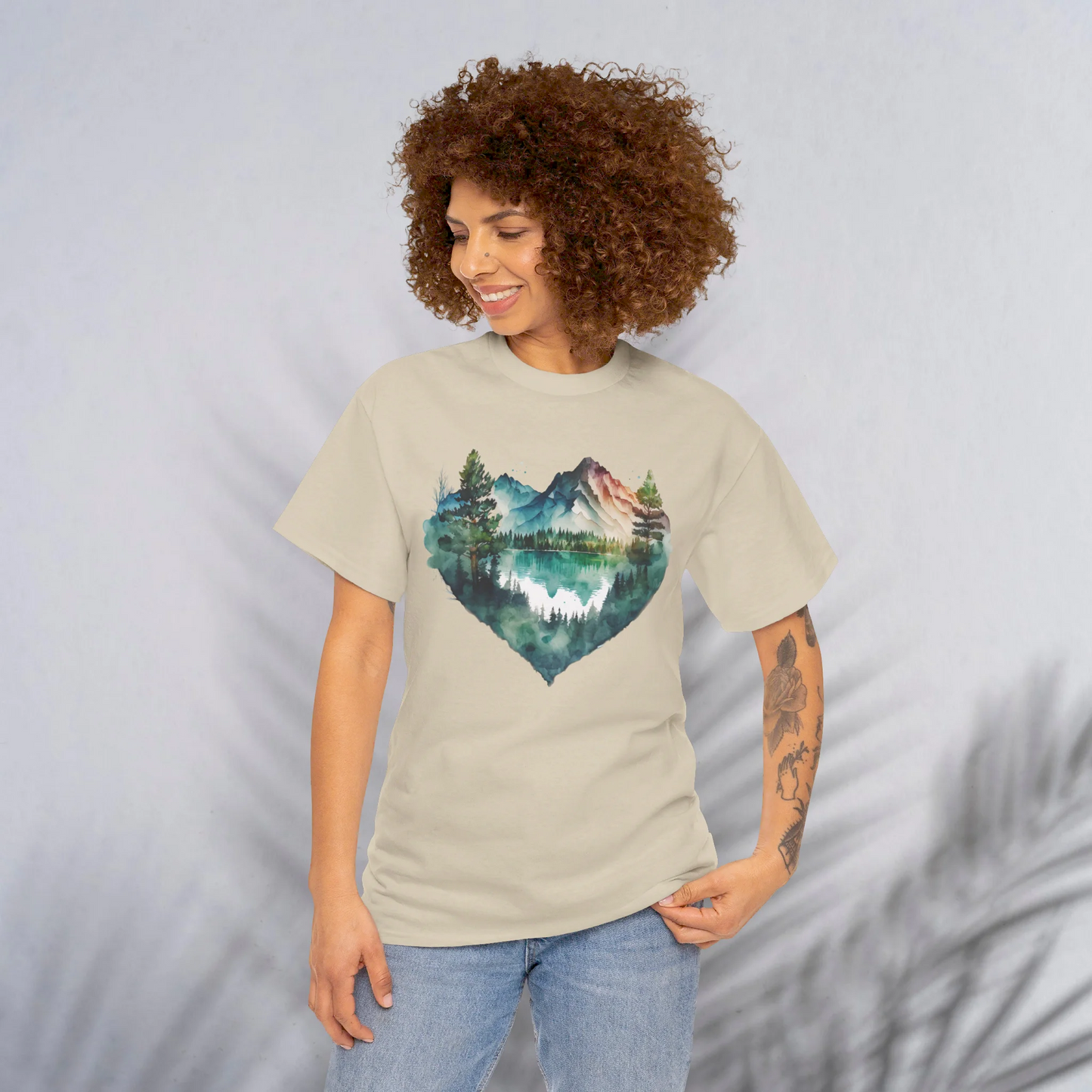 Falling in Love with the Forest Woman Heavy Cotton T-shirt