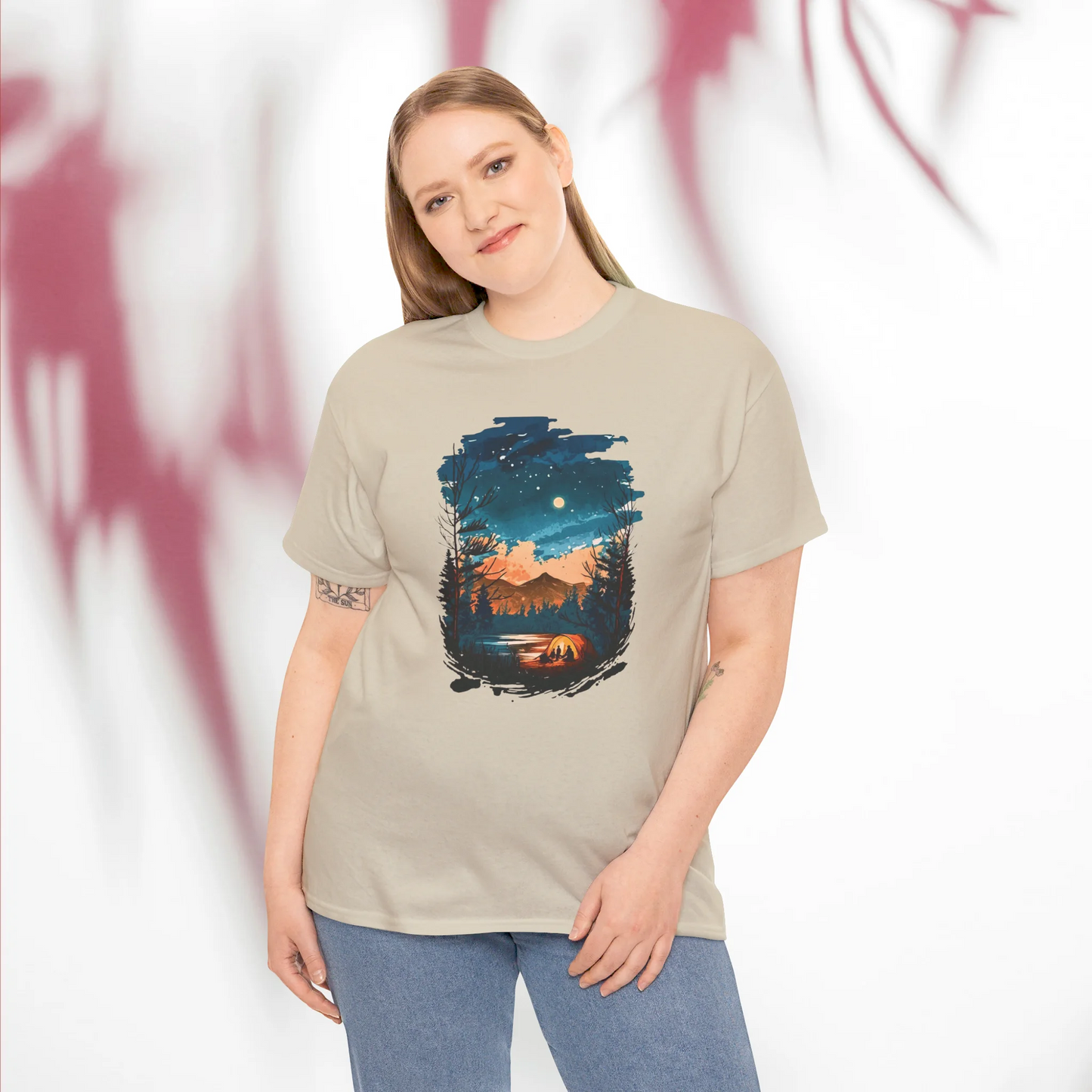 Lost in Nature's Embrace Woman Heavy Cotton T-shirt