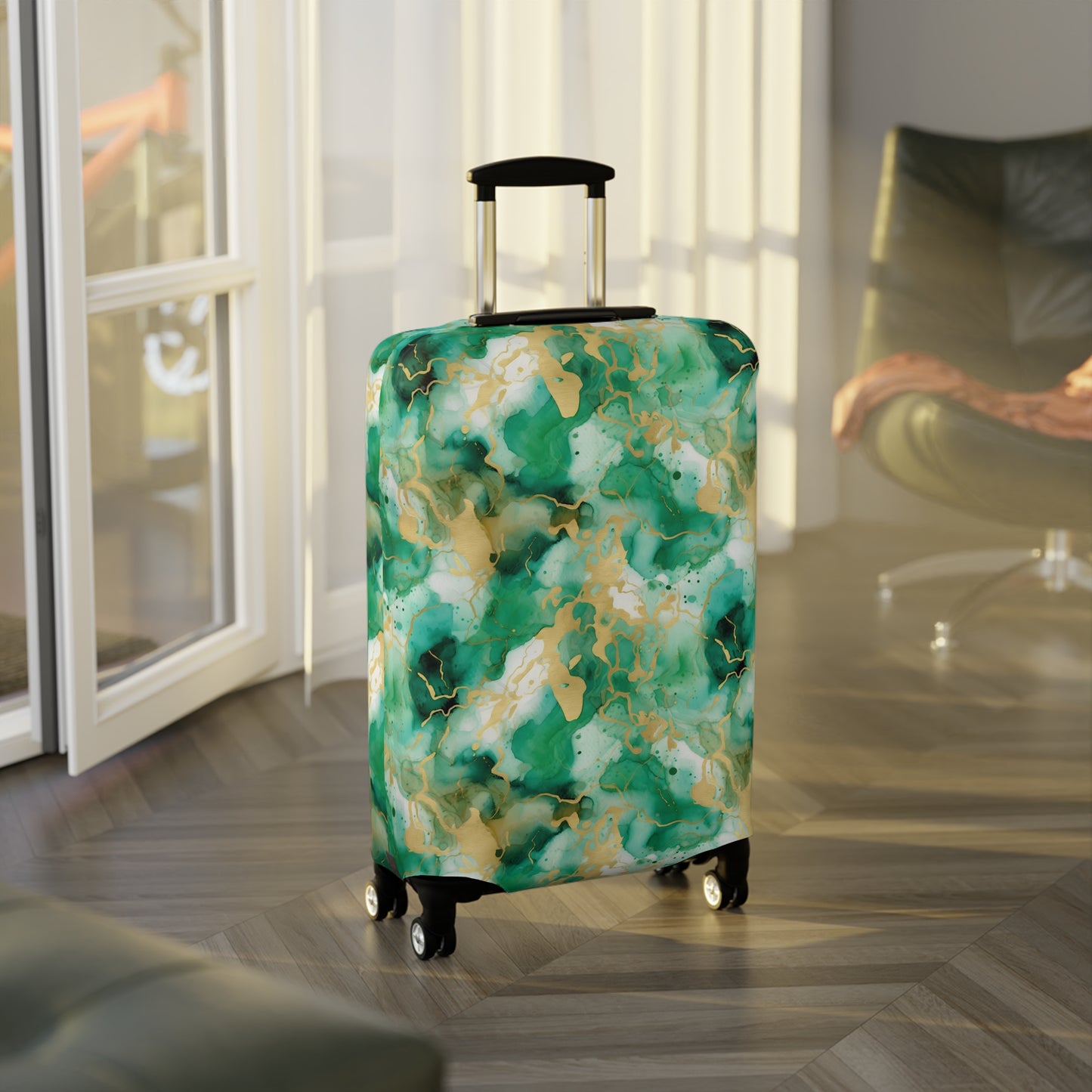 Simplicity in Green Luggage Cover