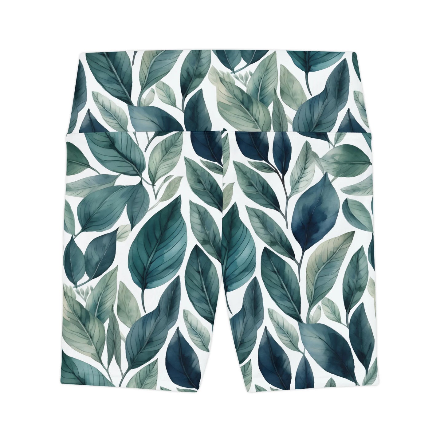 Sleek Foliage Biker Shorts