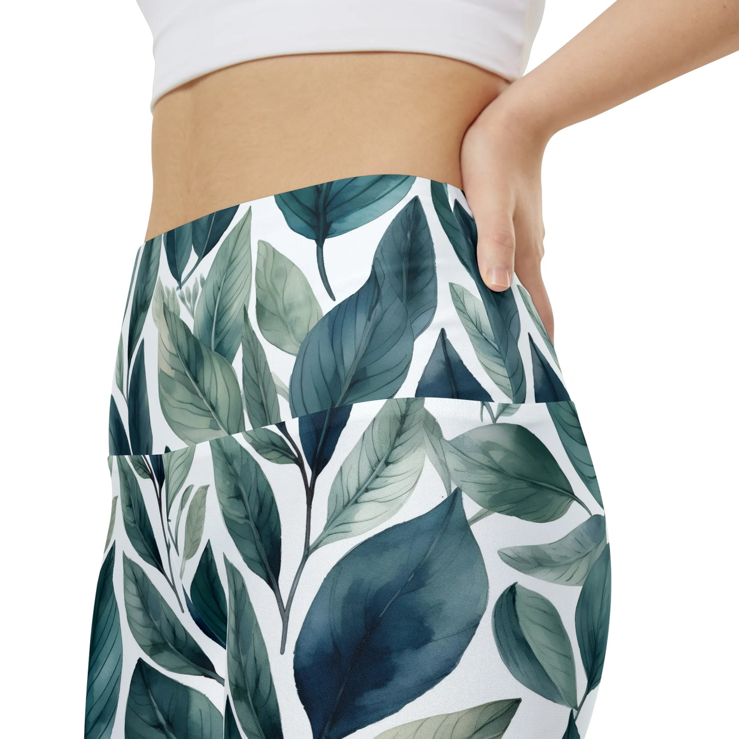 Sleek Foliage Biker Shorts