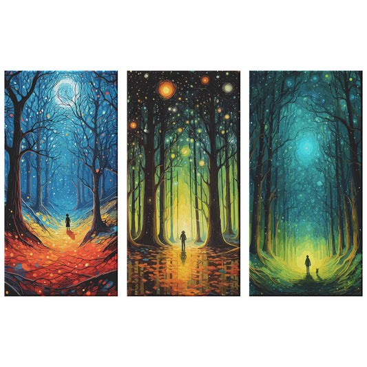Adventure Seekers In A Magical Forest 3-pieces Wall Art