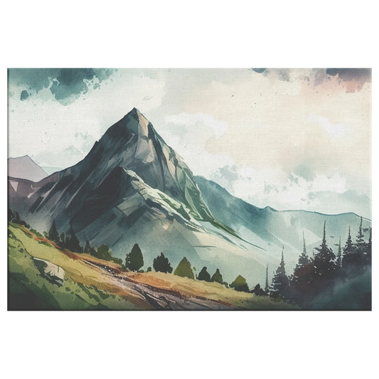 Green Mountain Landscape Canvas Wall Art