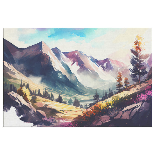 Violet Nature Mountain Canvas Wall Art