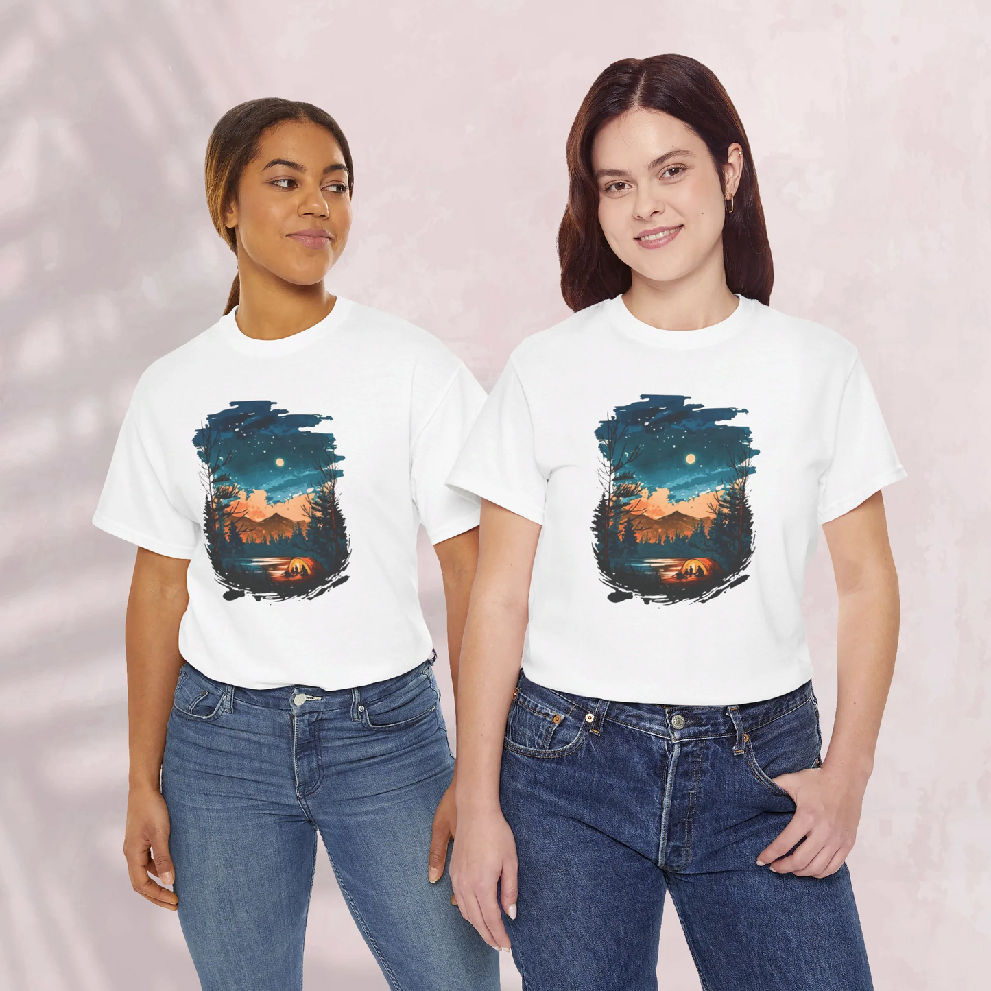 Lost in Nature's Embrace Woman Heavy Cotton T-shirt