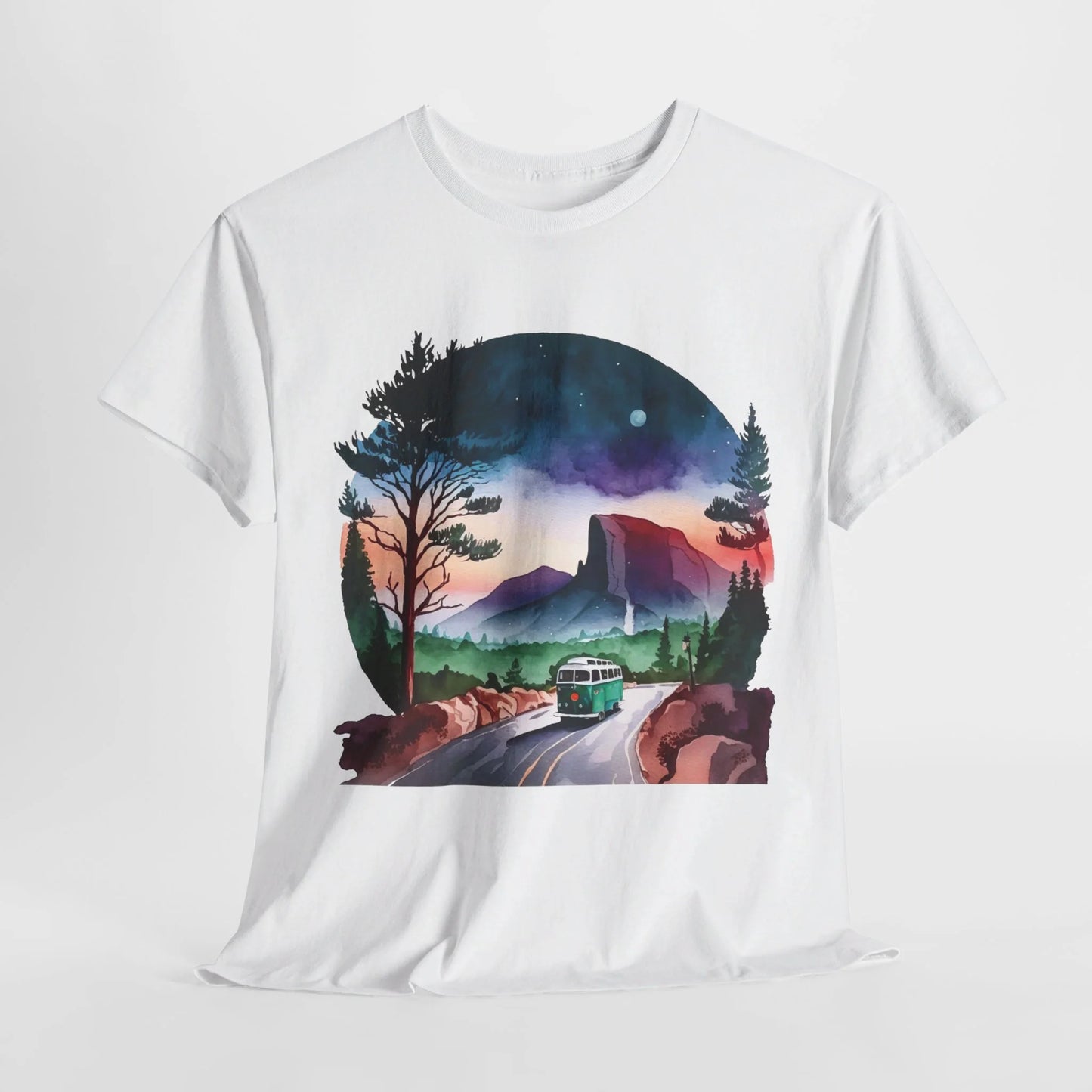 Misty Morning Trails Woman Heavy Cotton T-shirt