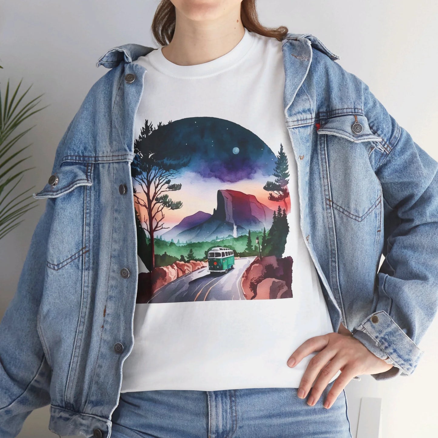 Misty Morning Trails Woman Heavy Cotton T-shirt