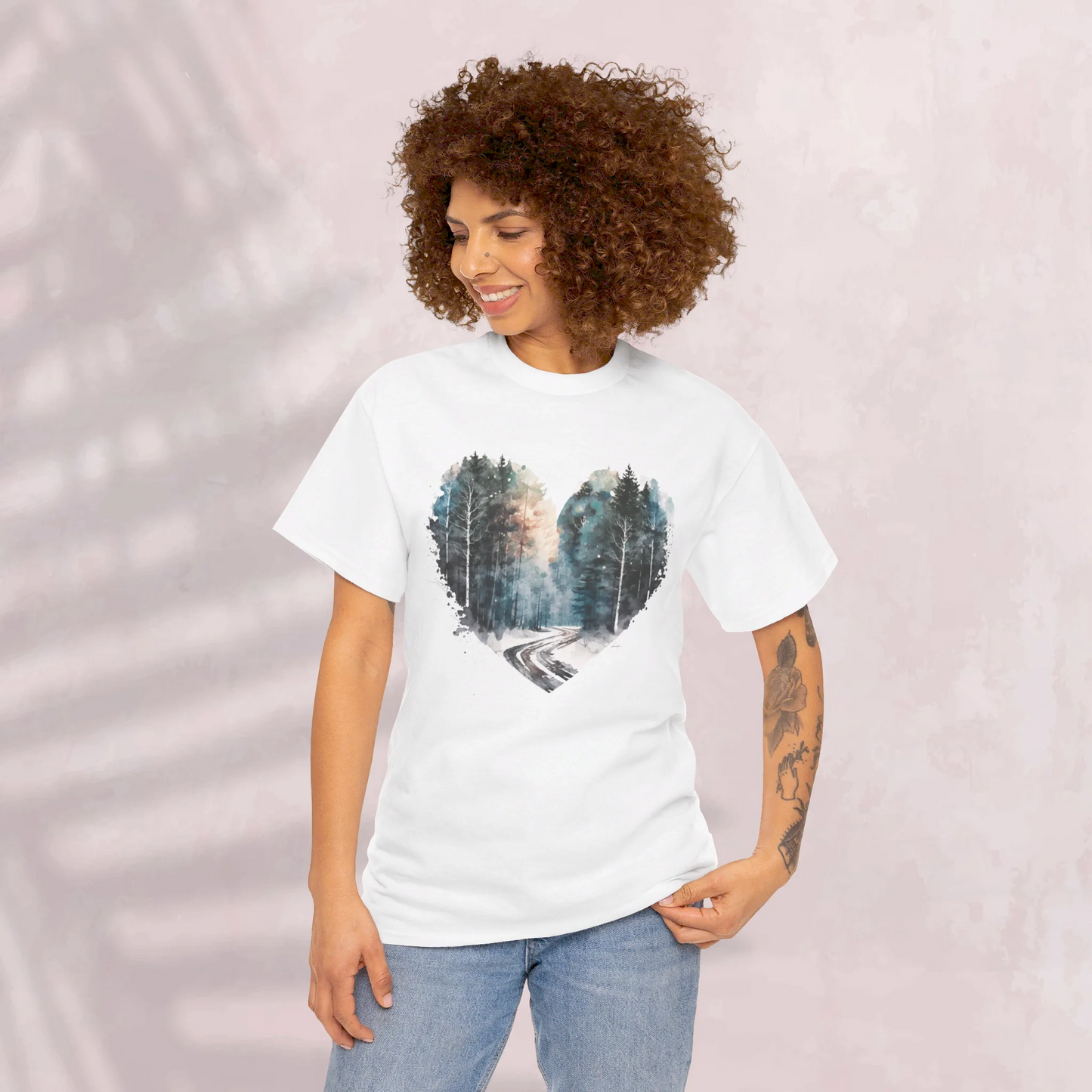 Mystic Woodland Woman Heavy Cotton T-shirt