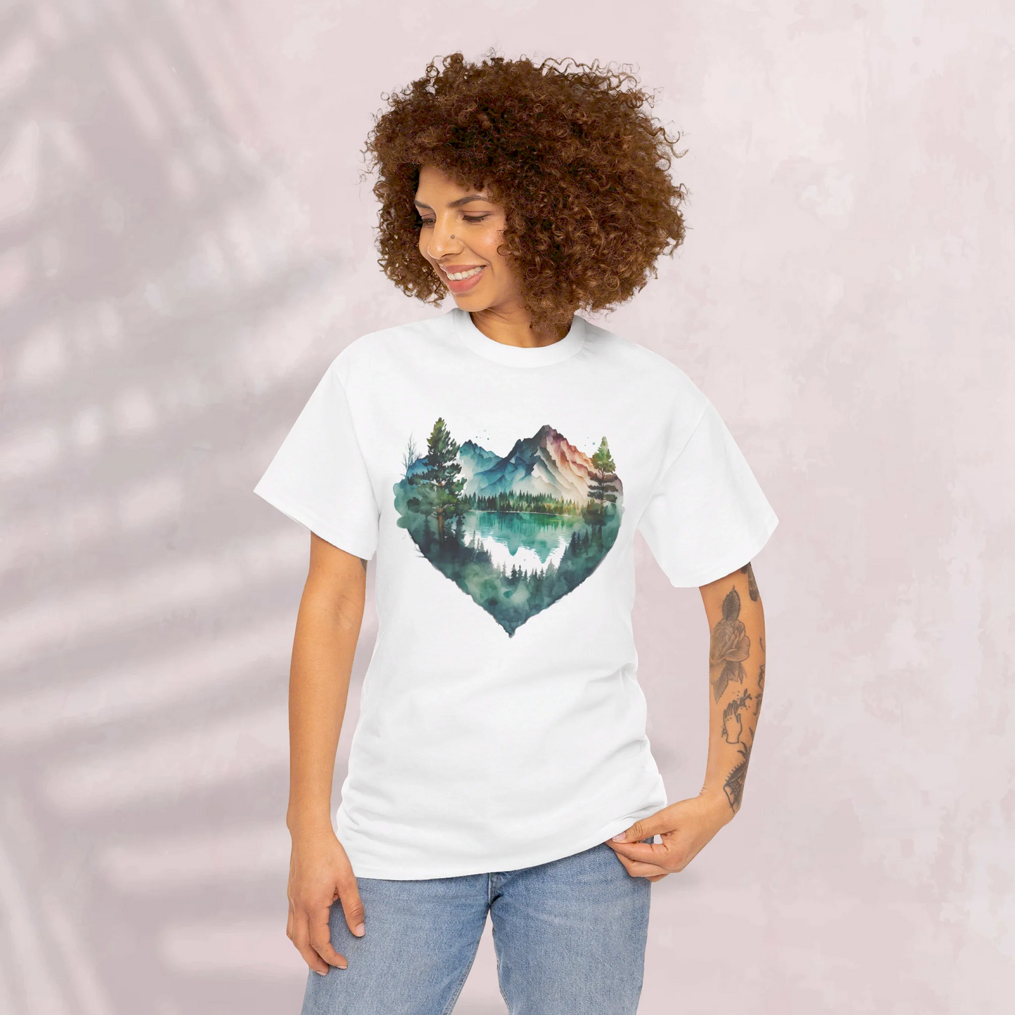 Falling in Love with the Forest Woman Heavy Cotton T-shirt