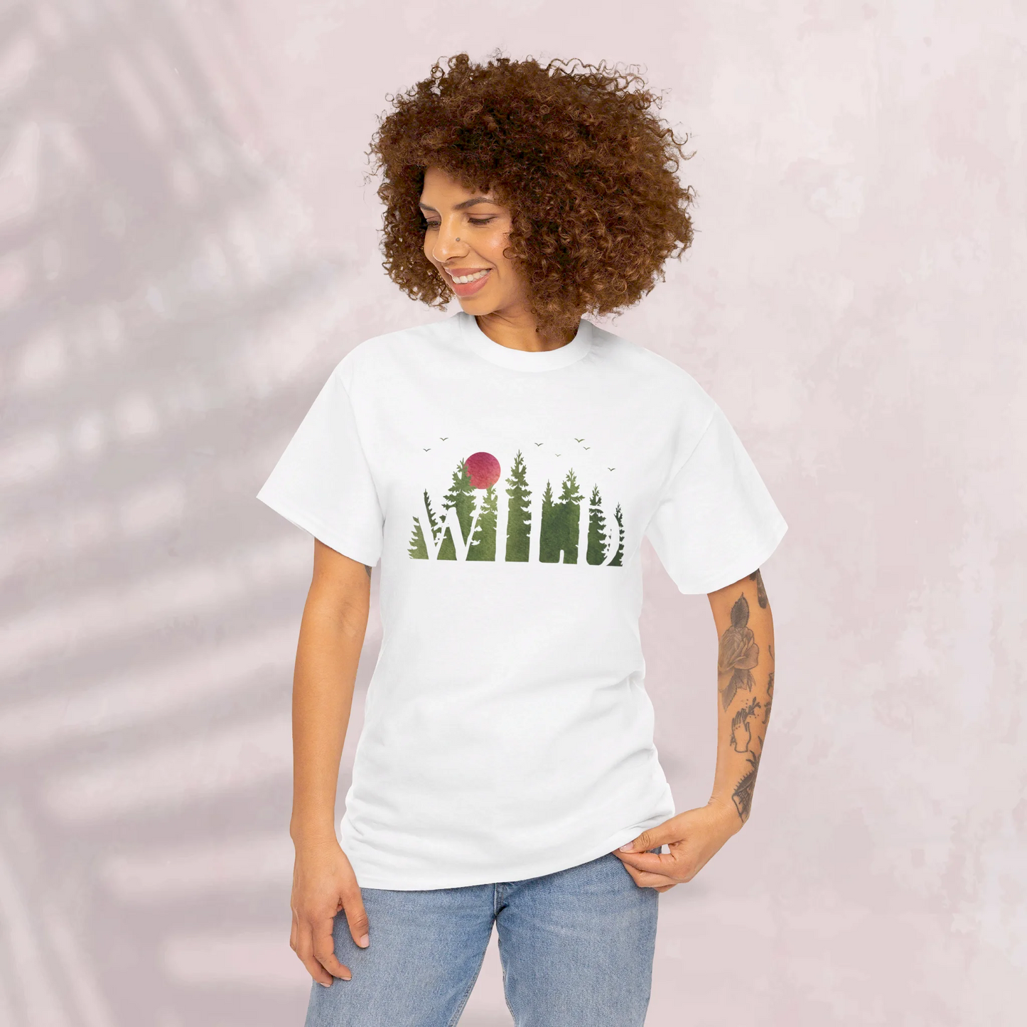 Wild Soul in Green Shades Woman Heavy Cotton T-shirt