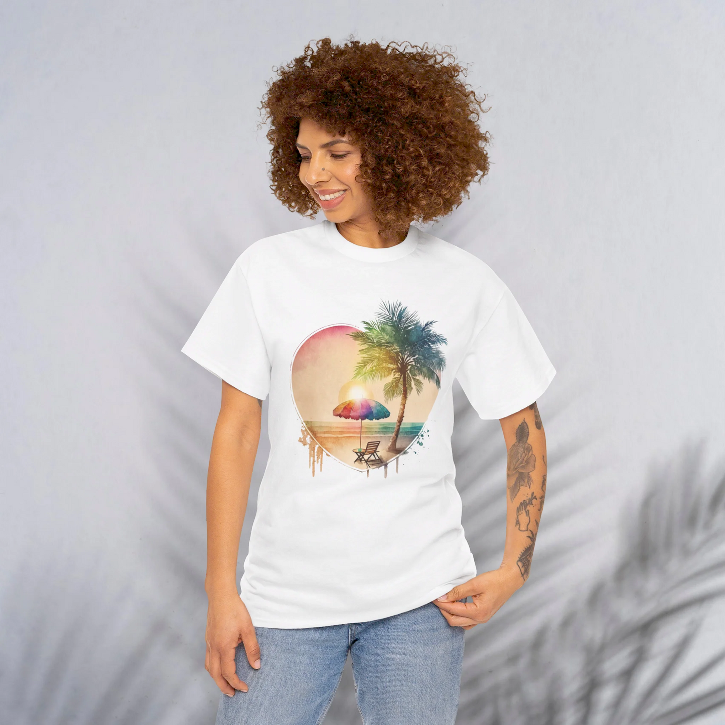 Desert Sunset Woman Heavy Cotton T-shirt