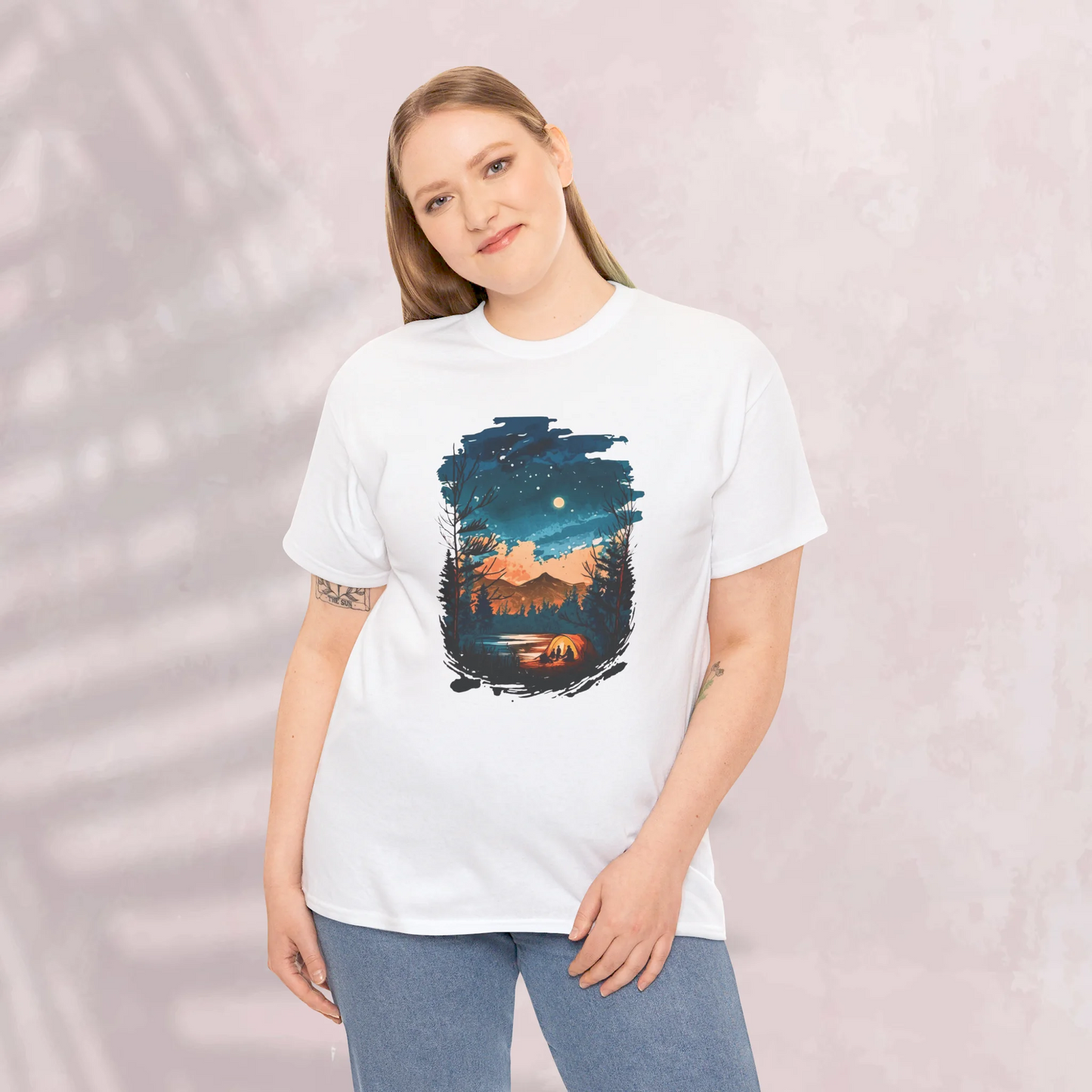 Lost in Nature's Embrace Woman Heavy Cotton T-shirt