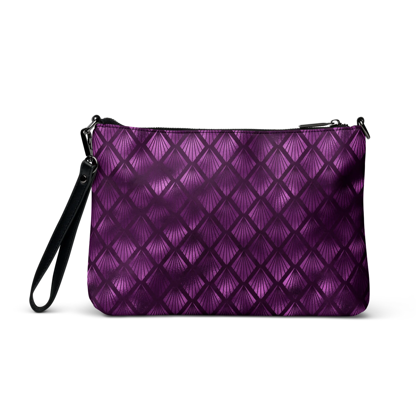 Violet Shadows Art Deco Ornament Crossbody Bag