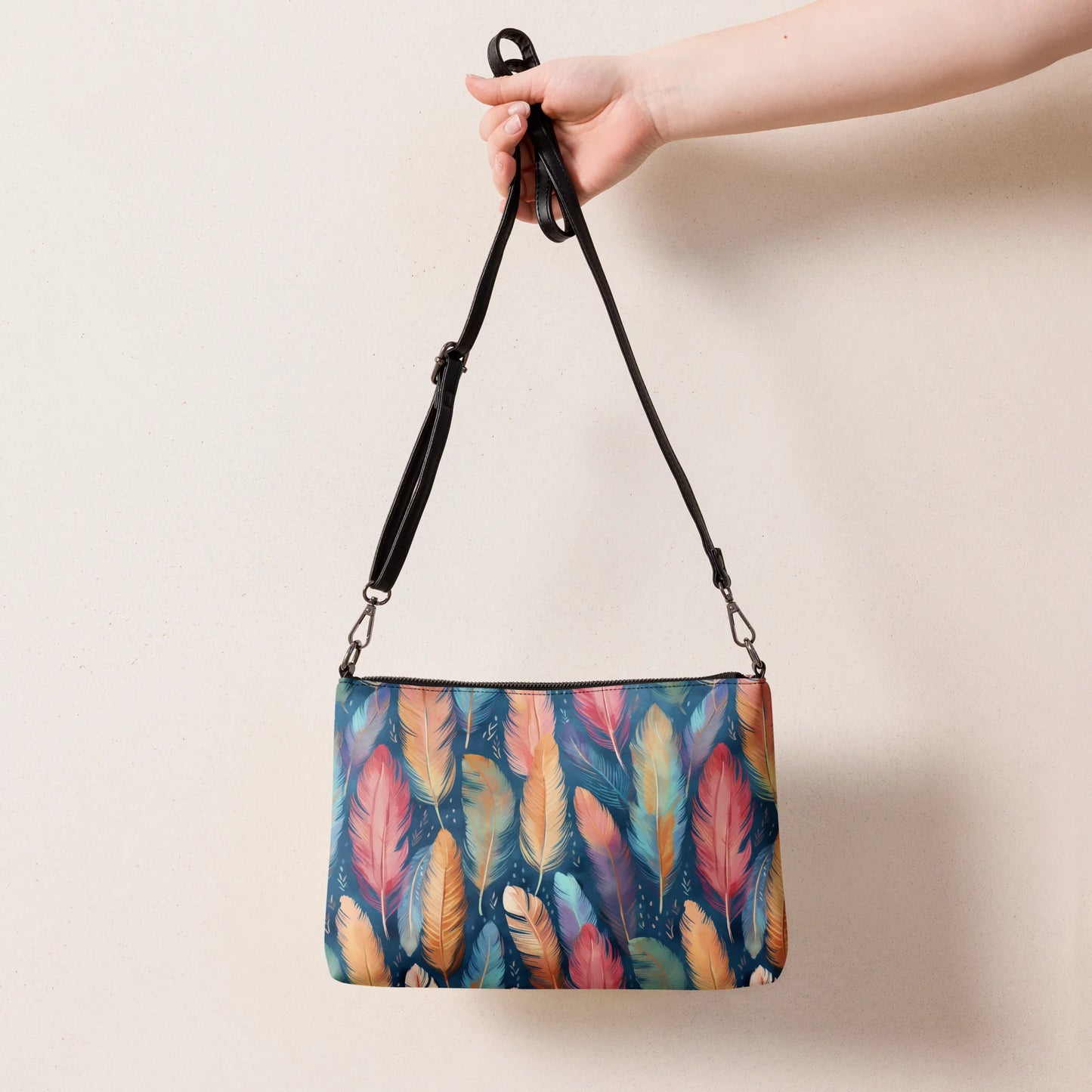 Dance of Wild Birds' Feathers Crossbody Bag