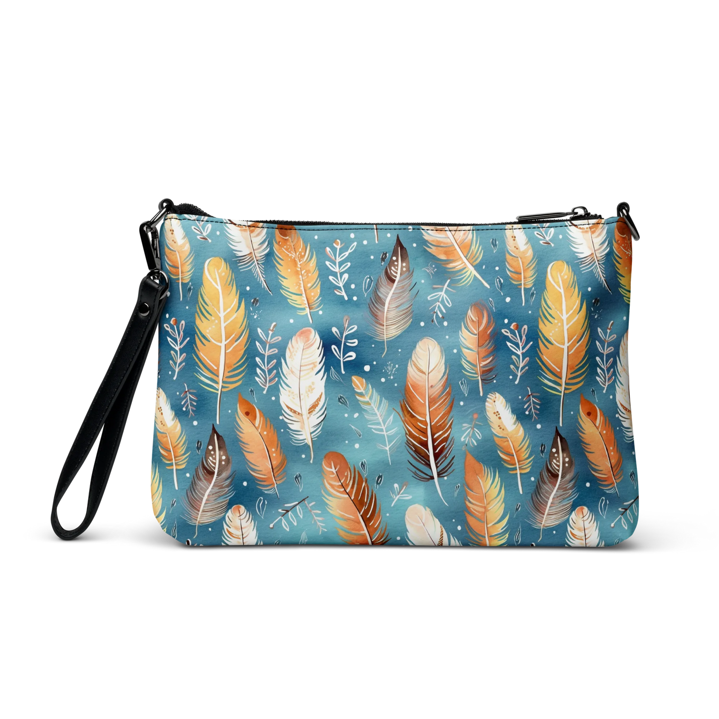 Blue & Orange Feather's Tale Crossbody Bag