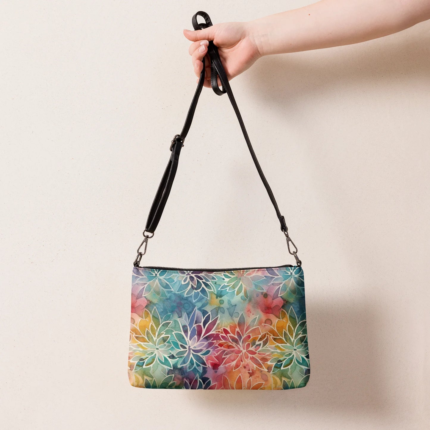 Colorful Summer Floral Abstraction Crossbody Bag