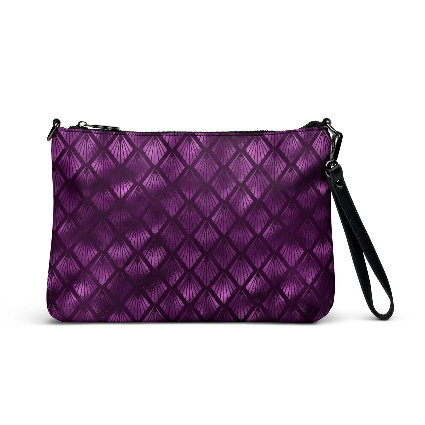 Violet Shadows Art Deco Ornament Crossbody Bag