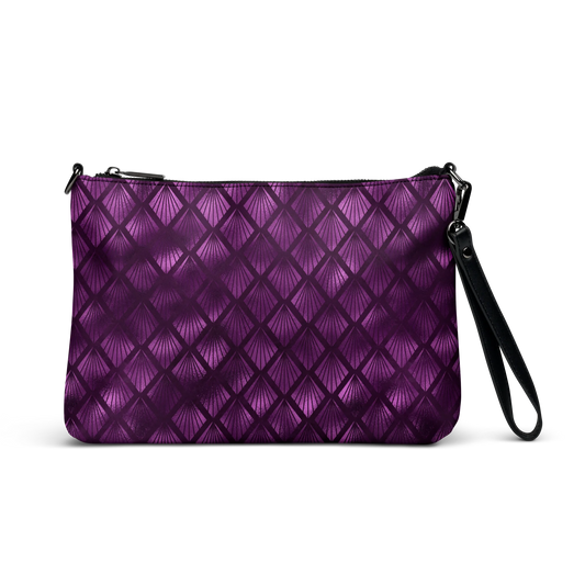 Violet Shadows Art Deco Ornament Crossbody Bag