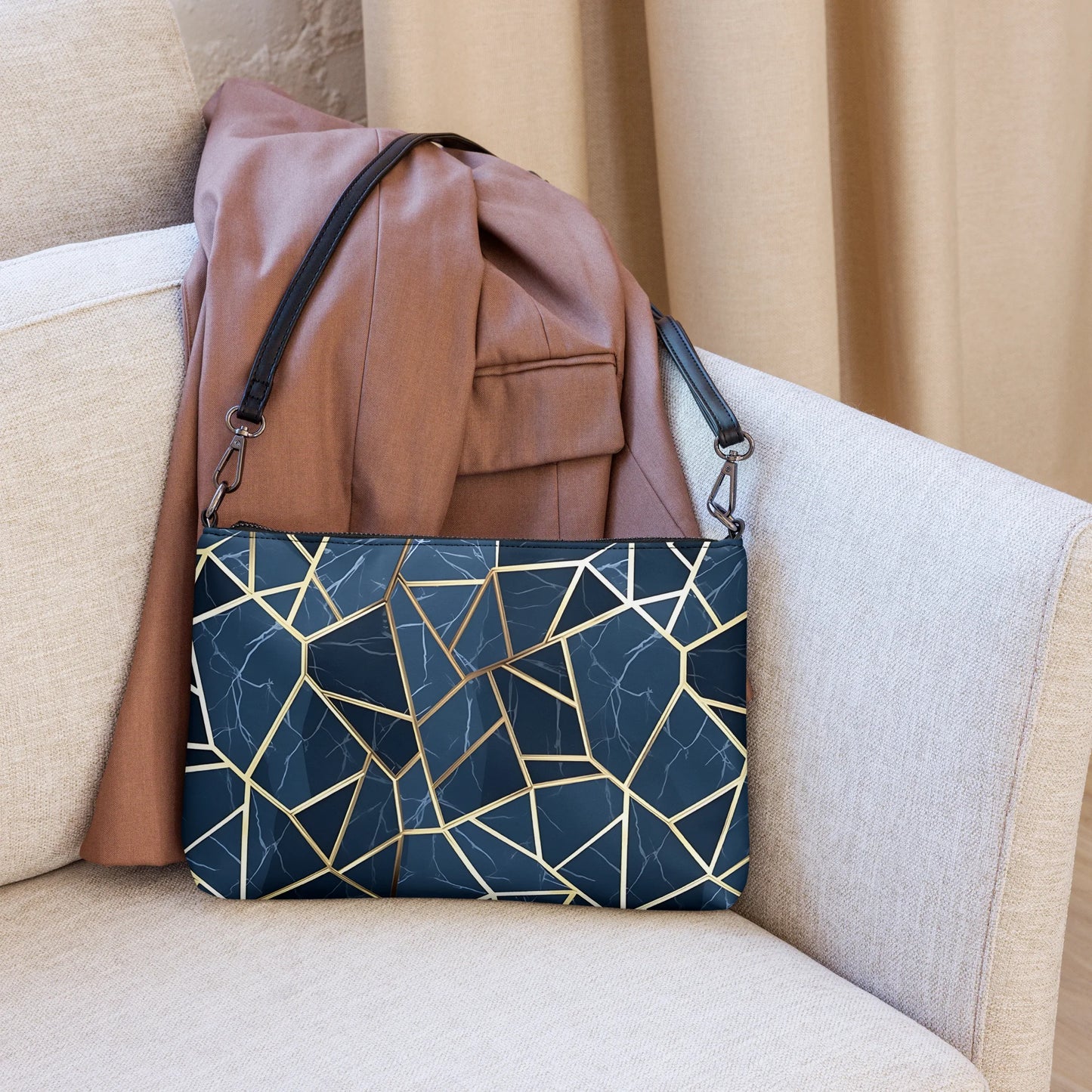 Blue Geometric Nordic Sky Crossbody Bag