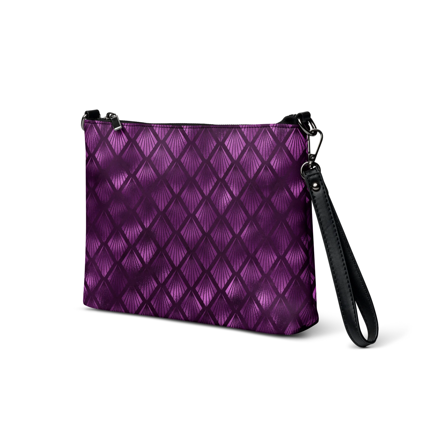 Violet Shadows Art Deco Ornament Crossbody Bag