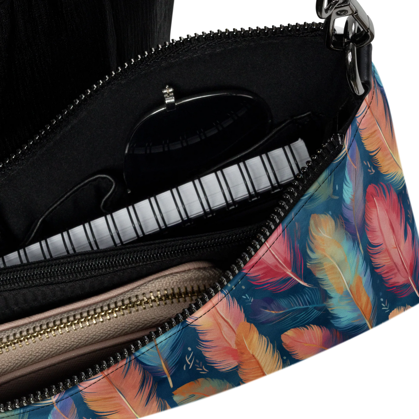 Dance of Wild Birds' Feathers Crossbody Bag