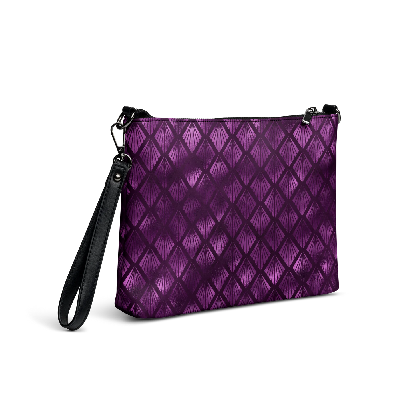 Violet Shadows Art Deco Ornament Crossbody Bag