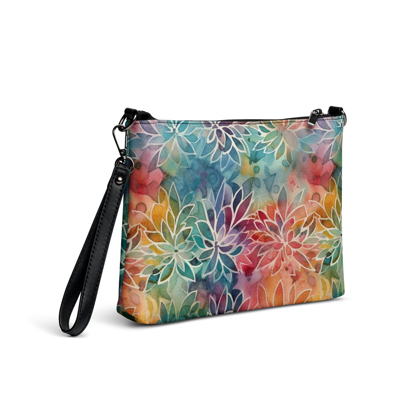 Colorful Summer Floral Abstraction Crossbody Bag