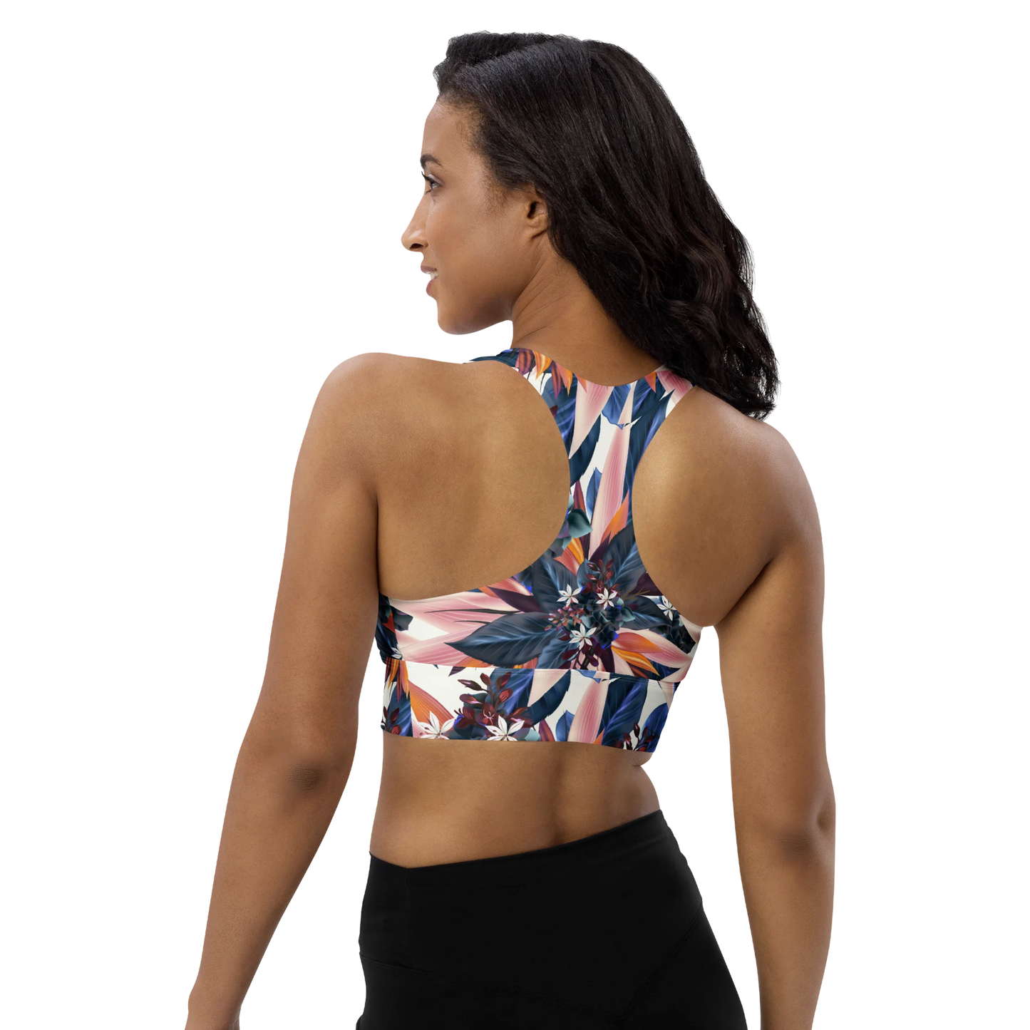 Tropical Beauty Longline Sports Bra