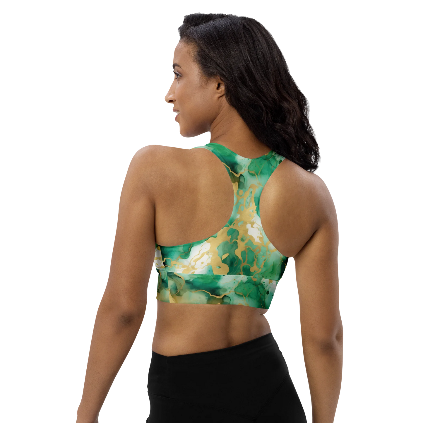 Simplicity in Green Longline Sports Bra