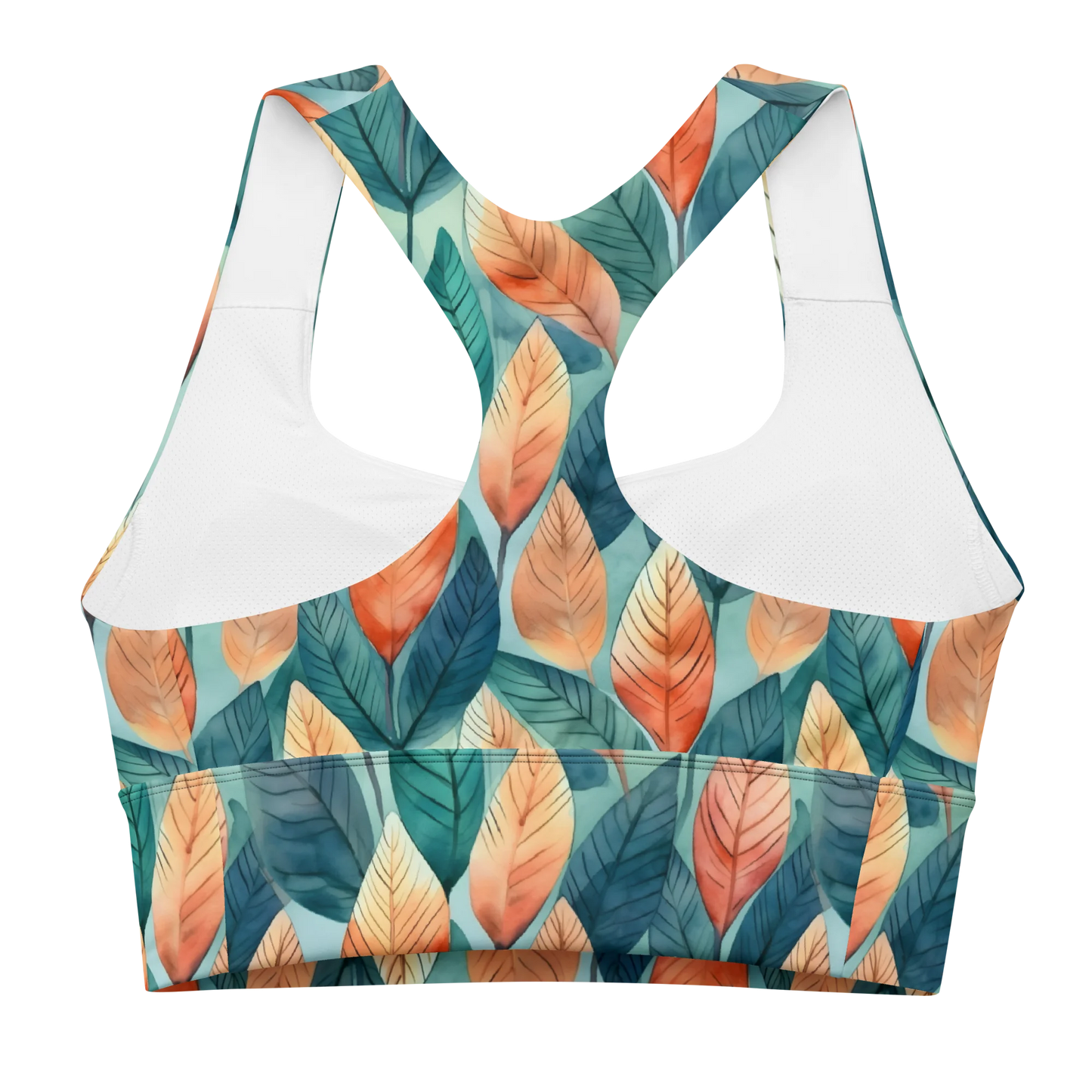 Leafy Minimalism Longline Sports Bra