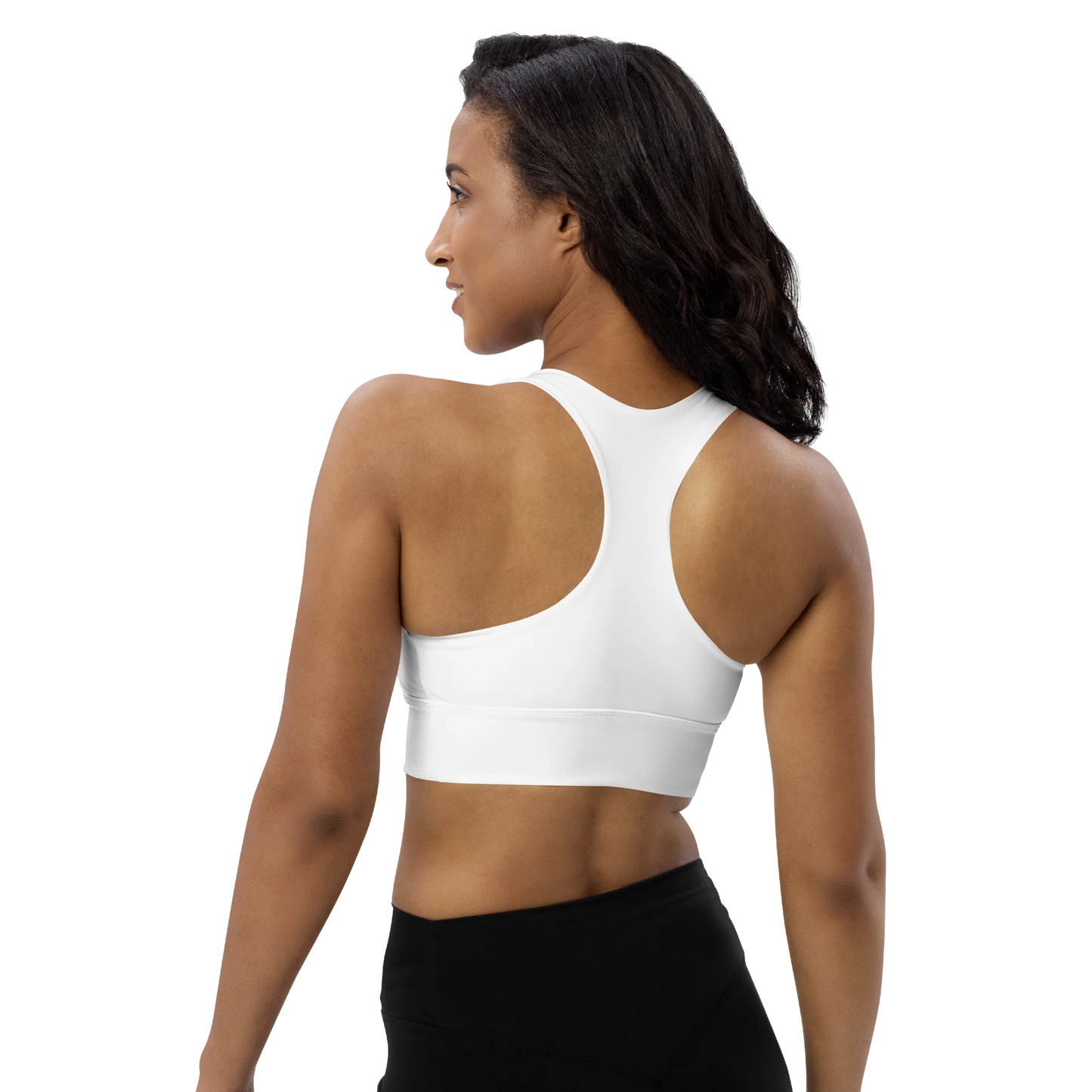 Brilliant White Basic Longline Sports Bra