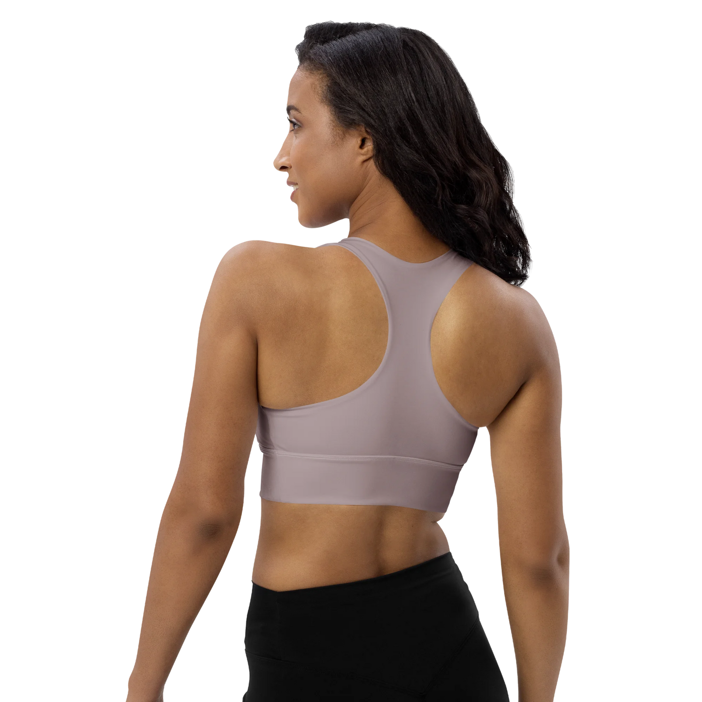 Pinkish Gray Basic Longline Sports Bra