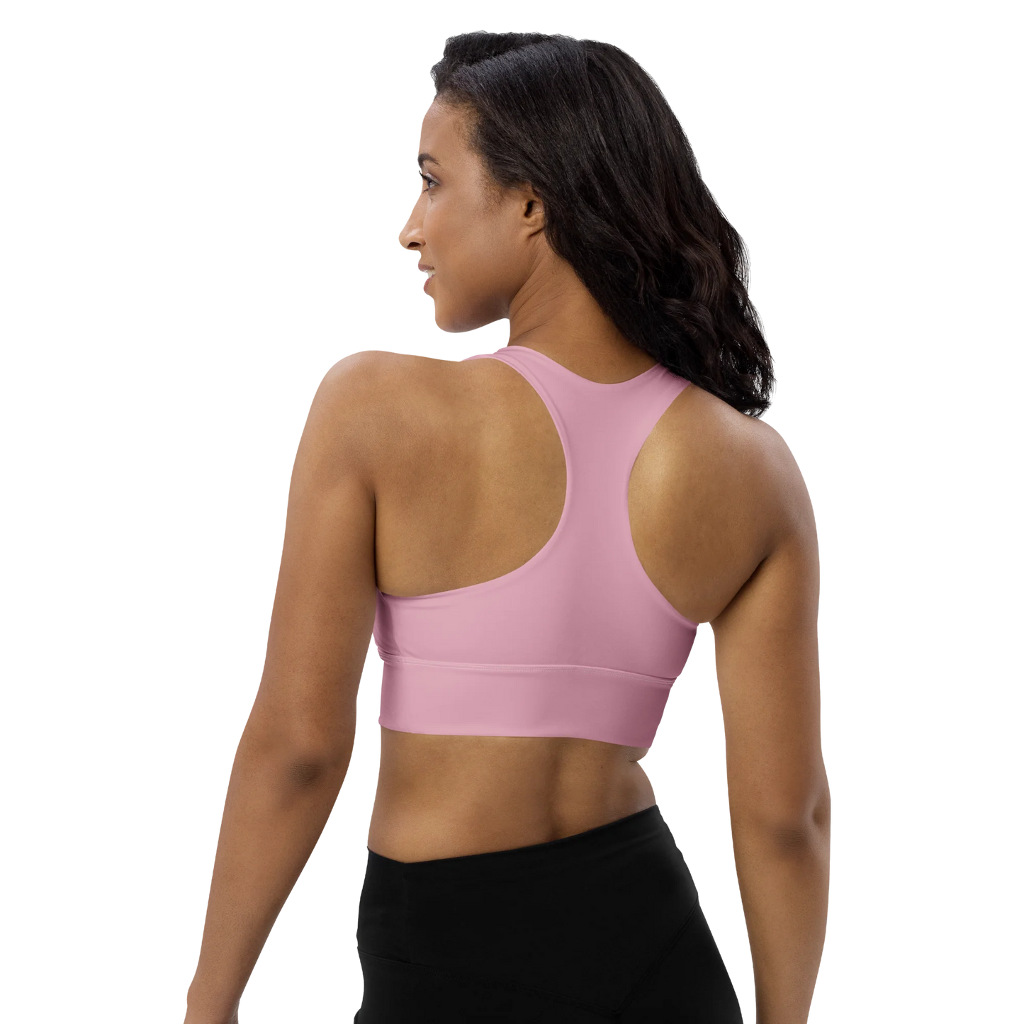 Soft Pink Basic Longline Sports Bra