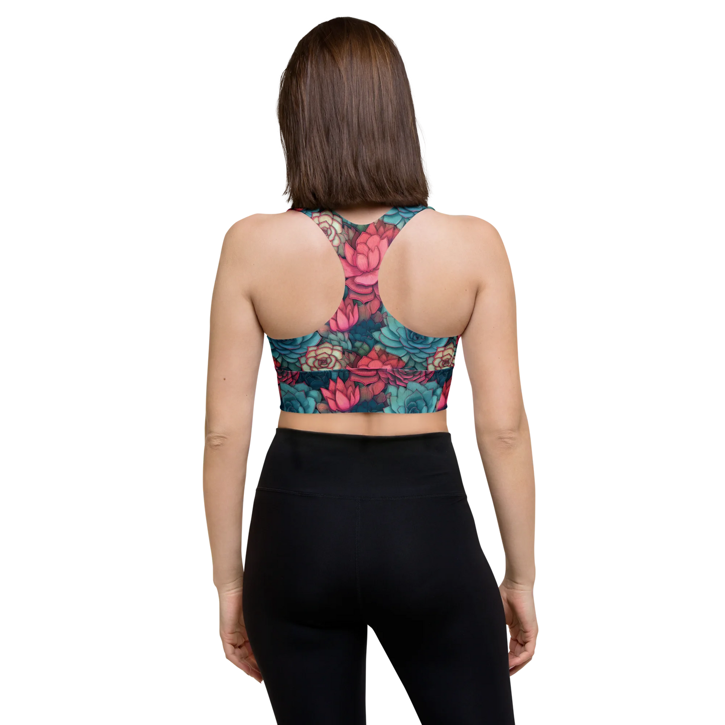 Bright Eternal Flowers Fantasy Longline Sports Bra