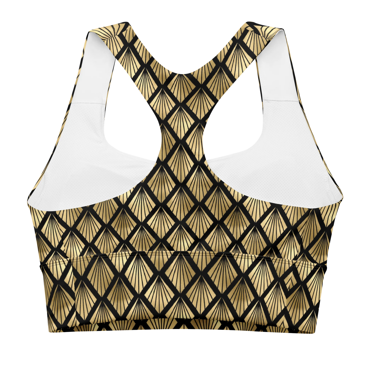 Pineapple Art Deco Fantasy Longline Sports Bra