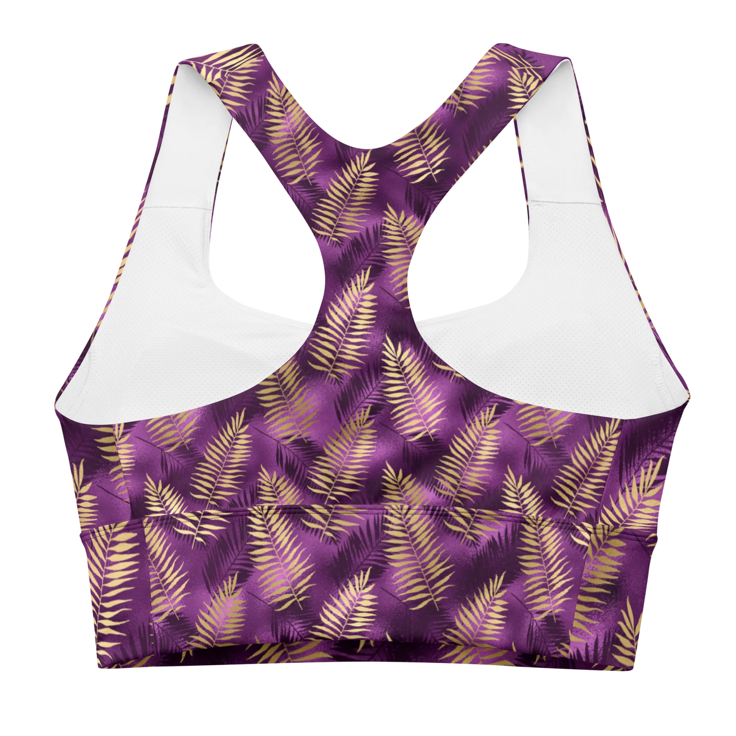 Violet Shadows Art Deco Ornament Longline Sports Bra